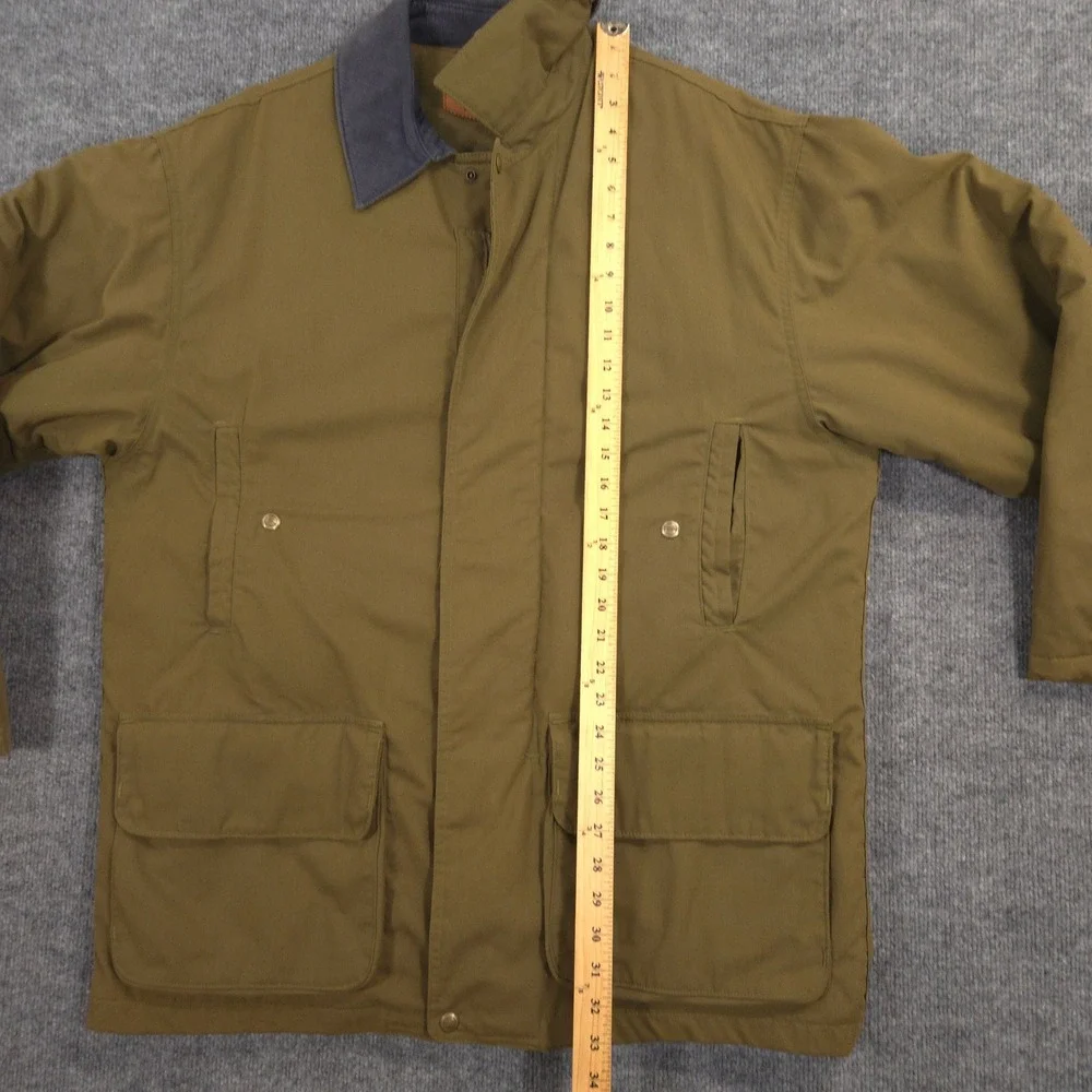 Vintage Woolrich Jacket Mens Large Green Field Chore Barn Coat Lined Made In USA